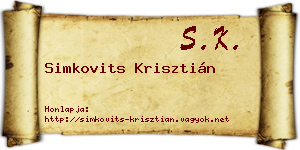 Simkovits Krisztián névjegykártya